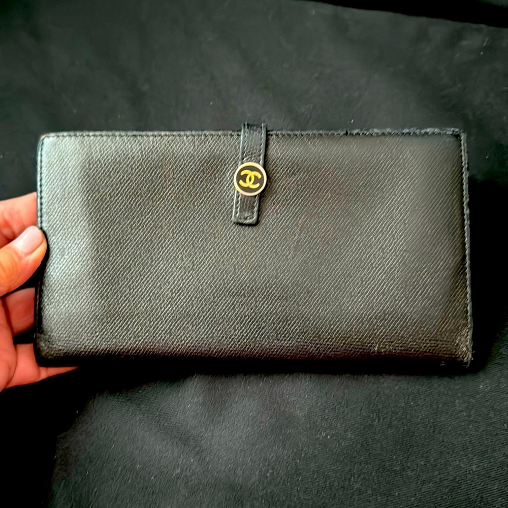 Chanel black long wallet